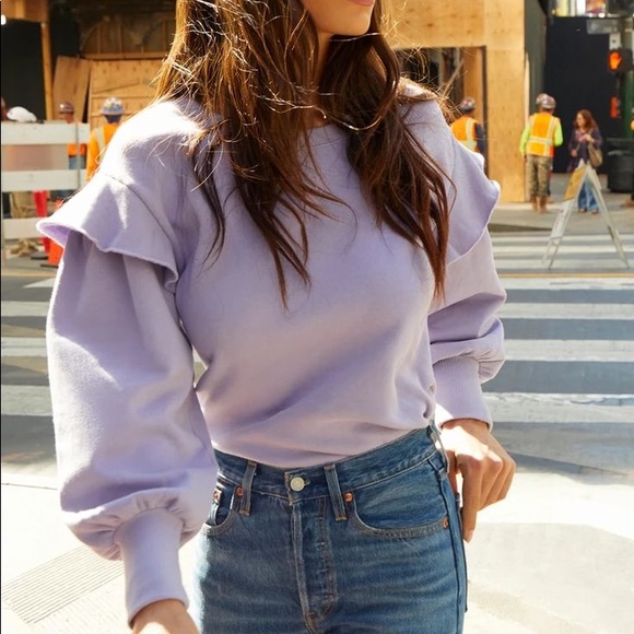 Nation LTD Tops - Nation ltd | helena ruffled balloon sleeve sweatshirt